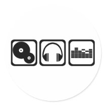 DJ ROUND STICKERS