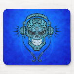 DJ Sugar Skull (blue) Mouse Pads