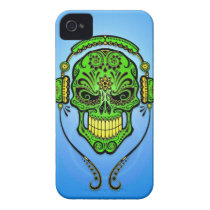 DJ Sugar Skull – Green and Blue Case-mate Iphone 4 Cases