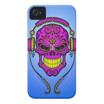 DJ Sugar Skull – Purple and Blue Case-mate Iphone 4 Cases