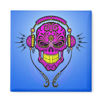 DJ Sugar Skull – Purple and Yellow Magnet