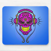 DJ Sugar Skull – Purple and Yellow Mousepads