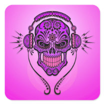 DJ Sugar Skull – Purple Sticker
