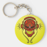 DJ Sugar Skull – Red and Yellow Key Chains