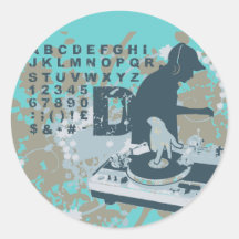 DJ T-shirts and Gifts Round Stickers
