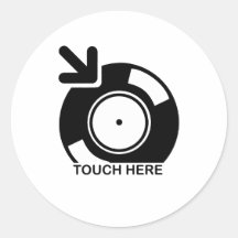DJ Touch Here Round Sticker