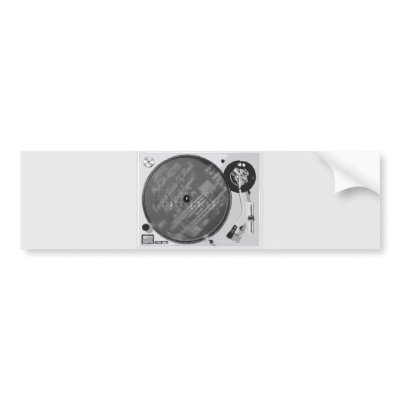 DJ Turntable Bumper Sticker by hsr1978
