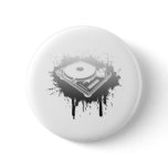 DJ Turntable Graffiti - Music Vinyl Disc Jockey Pinback Buttons