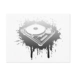 DJ Turntable Graffiti - Music Vinyl Disc Jockey Postcards