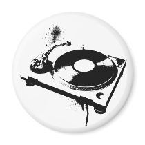 DJ Turntable Fridge Magnet