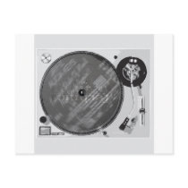 DJ Turntable Postcard
