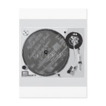 DJ Turntable Post Card