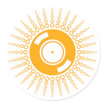 DJ Vinyl Ray - Disc Jockey Record Music DJ Round Stickers