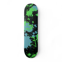 DJS Designs Blue Green Splatter Deck Skate Board Deck