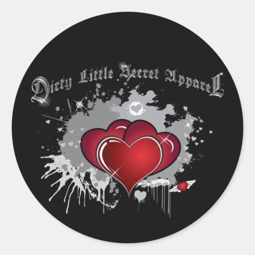 DLSA Grunge Hearts Round Sticker