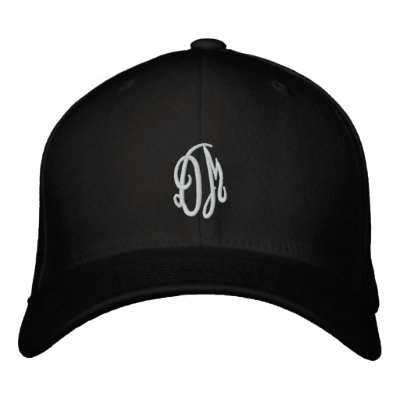 DM Script Embroidered Baseball Caps by distortionmethod