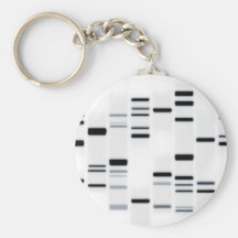 DNA Code Art Black on White Key Chain