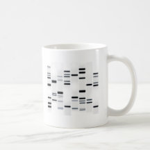 DNA Code Art Black on White Mugs