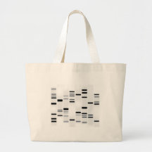 DNA Code Art Black on White Tote Bag