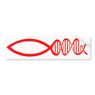 DNA Fish Bumper Sticker by Cens0rTh1s