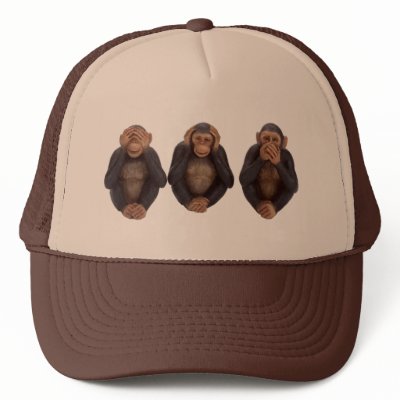 Do No Evil Monkeys Trucker Hats by LRMerritt