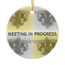 DO NOT DISTURB - FLEUR DE LIS, SOFT GOLD AND SILVE ORNAMENTS