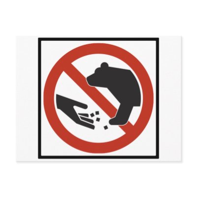 Do Not Feed the Bears Highway Sign Postcard by wesleyowns