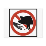 Do Not Feed the Pigs Highway Sign Post Card