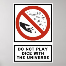 Do Not Play Dice with the Universe Highway Sign Print