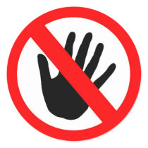 Do not touch round sticker