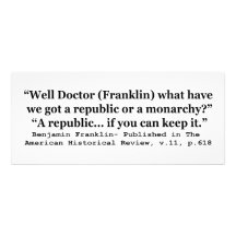 Do We Have a Republic or a Monarchy Franklin Quote Personalized Invites