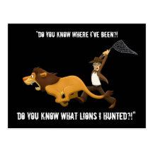 "Do You Know What Lions I Hunted?" Postcard