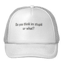 Do you think im stupid ? trucker hat