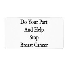 Do Your Part And Help Stop Breast Cancer Custom Shipping Label
