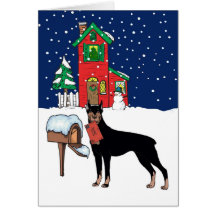 Doberman Christmas Mail Card