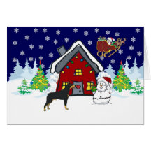 Doberman Country Christmas Greeting Cards