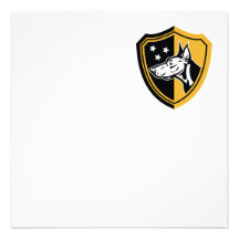 Doberman Guard Dog Stars Shield Custom Announcement