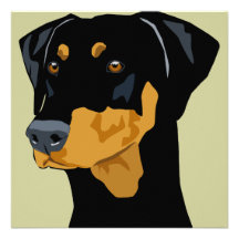 Doberman Head, Black, Uncropped Personalized Invitation