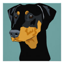 Doberman Head, Black, Uncropped Personalized Announcement