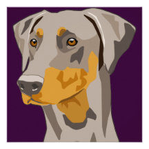 Doberman Head, Fawn, Uncropped Personalized Invitations