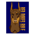 Doberman Head, Red Dobes Rule Card