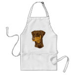 Doberman Head, Red, Uncropped Apron