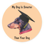Doberman My Dog Smarter Than Your Funny Sticker