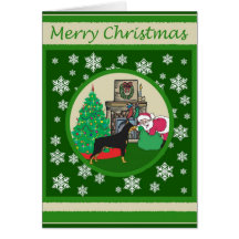 Doberman Old Fashioned Christmas Cards