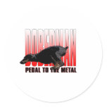 Doberman, Pedal to the Metal Round Sticker