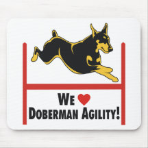 Doberman Pinscher Agility Love Mousepad