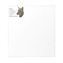 Doberman Pinscher Art Love Is... Note Pad