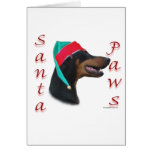 Doberman Pinscher (blk) Santa Paws Greeting Cards
