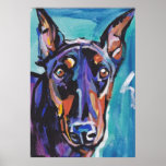Doberman Pinscher bright Pop Art Poster Print