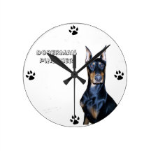 Doberman Pinscher Clock